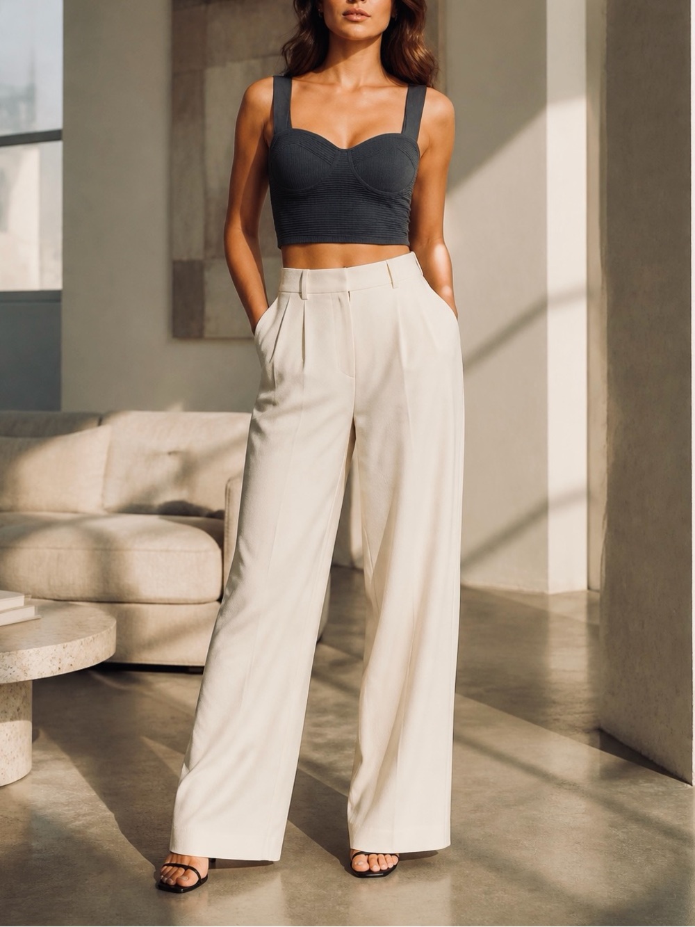 Ribbed Knit Seamless Crop Top